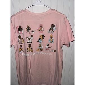 Dog Limited Rappers With Puppies Graphic T-Shirt Pink M
